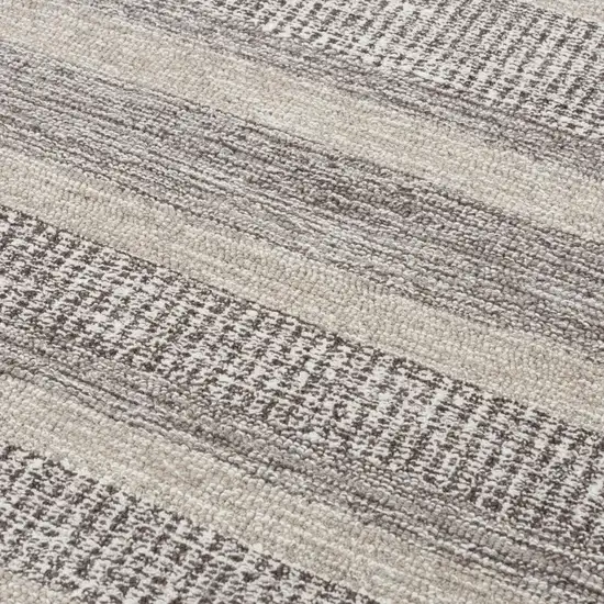Brown And Natural Wool Striped Hand Tufted Area Rug Photo 4