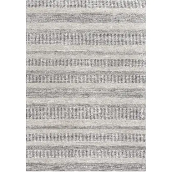 Brown And Natural Wool Striped Hand Tufted Area Rug Photo 2