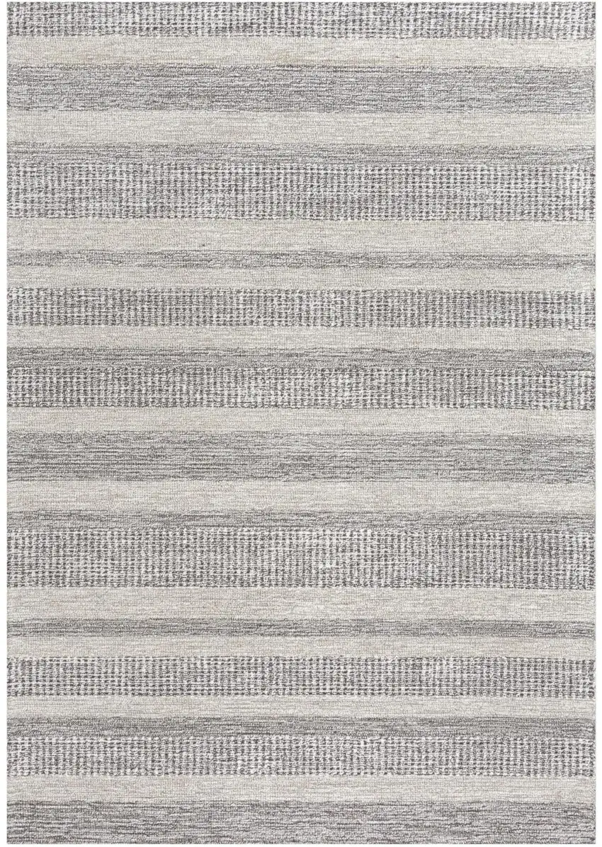 Brown And Natural Wool Striped Hand Tufted Area Rug Photo 2