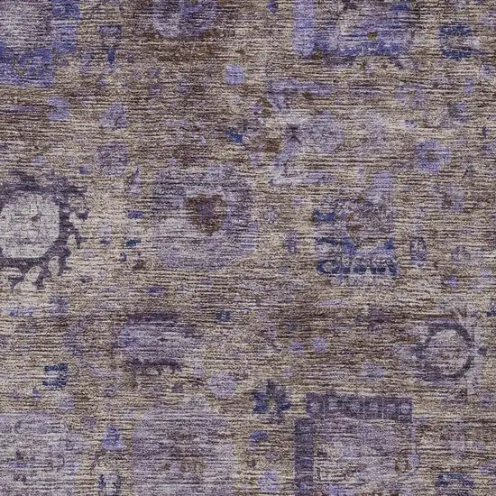 Brown And Plum Abstract Washable Indoor Outdoor Area Rug Photo 2