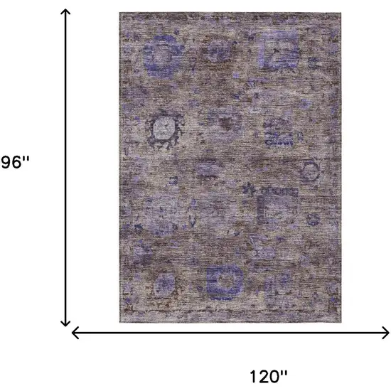 Brown And Plum Abstract Washable Indoor Outdoor Area Rug Photo 6