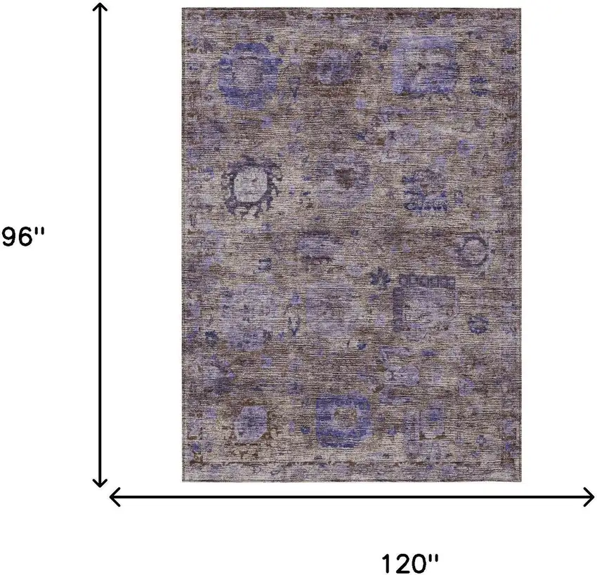 Brown And Plum Abstract Washable Indoor Outdoor Area Rug Photo 6