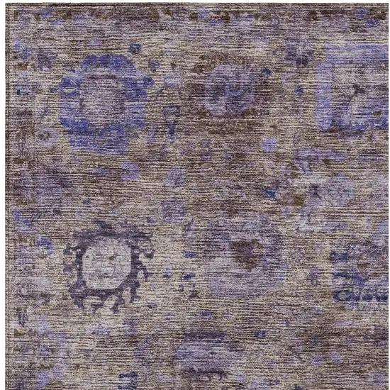Brown And Plum Abstract Washable Indoor Outdoor Area Rug Photo 2