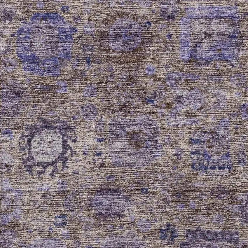 Brown And Plum Abstract Washable Indoor Outdoor Area Rug Photo 2