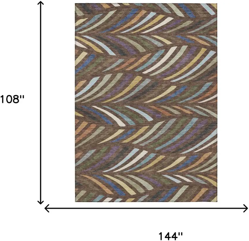 Brown And Plum Abstract Washable Indoor Outdoor Area Rug Photo 6