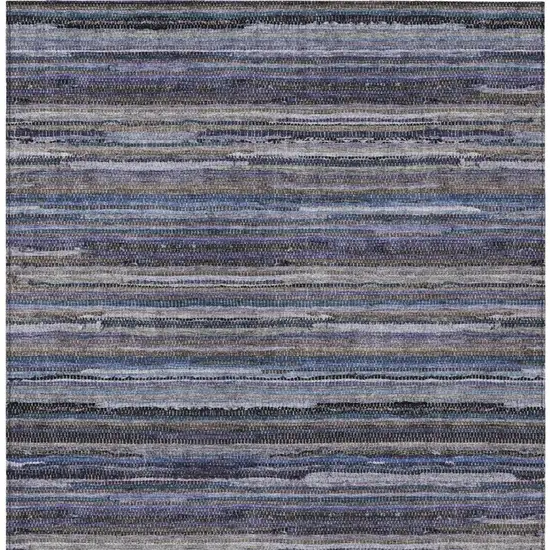 Brown And Plum Striped Washable Indoor Outdoor Area Rug Photo 4