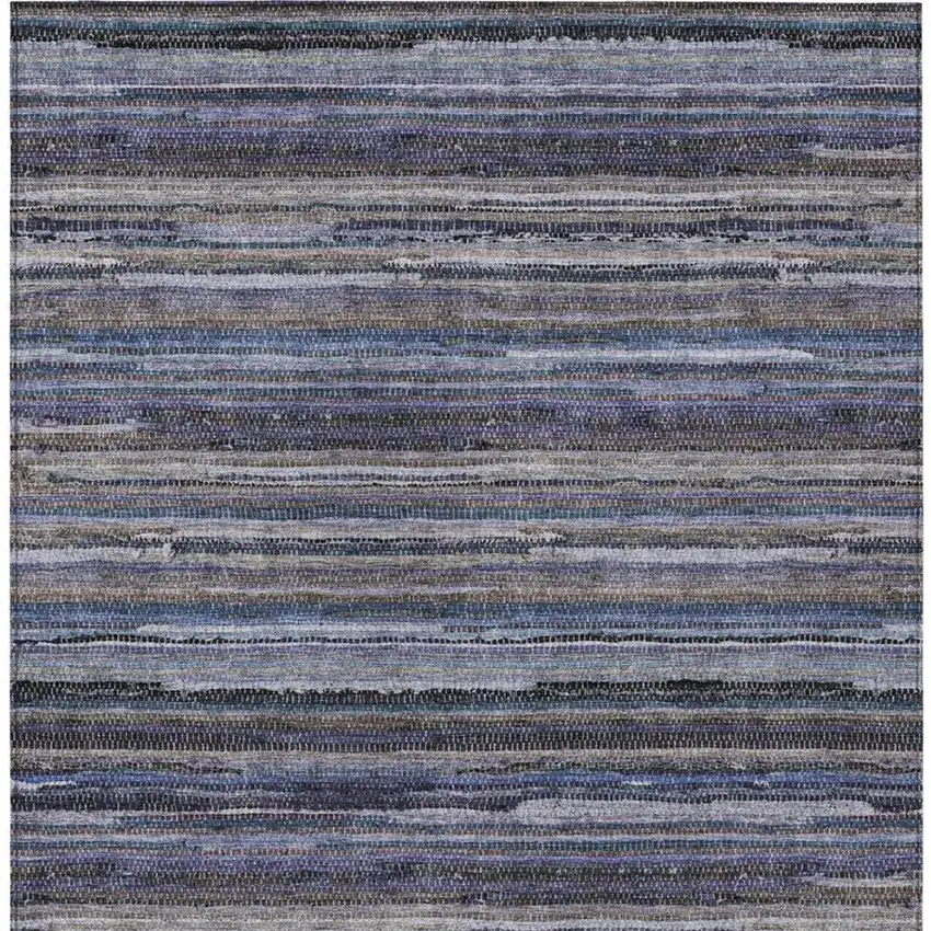 Brown And Plum Striped Washable Indoor Outdoor Area Rug Photo 4