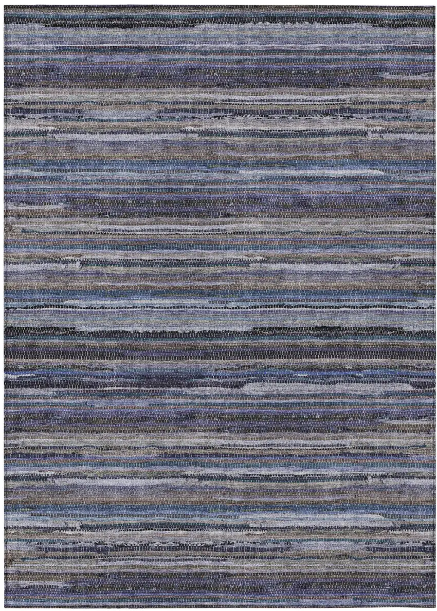 Brown And Plum Striped Washable Indoor Outdoor Area Rug Photo 2