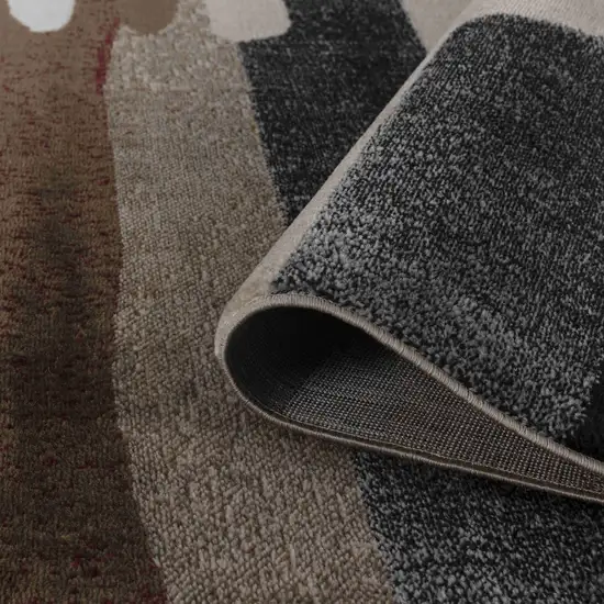 Brown And Red Abstract Area Rug Photo 2