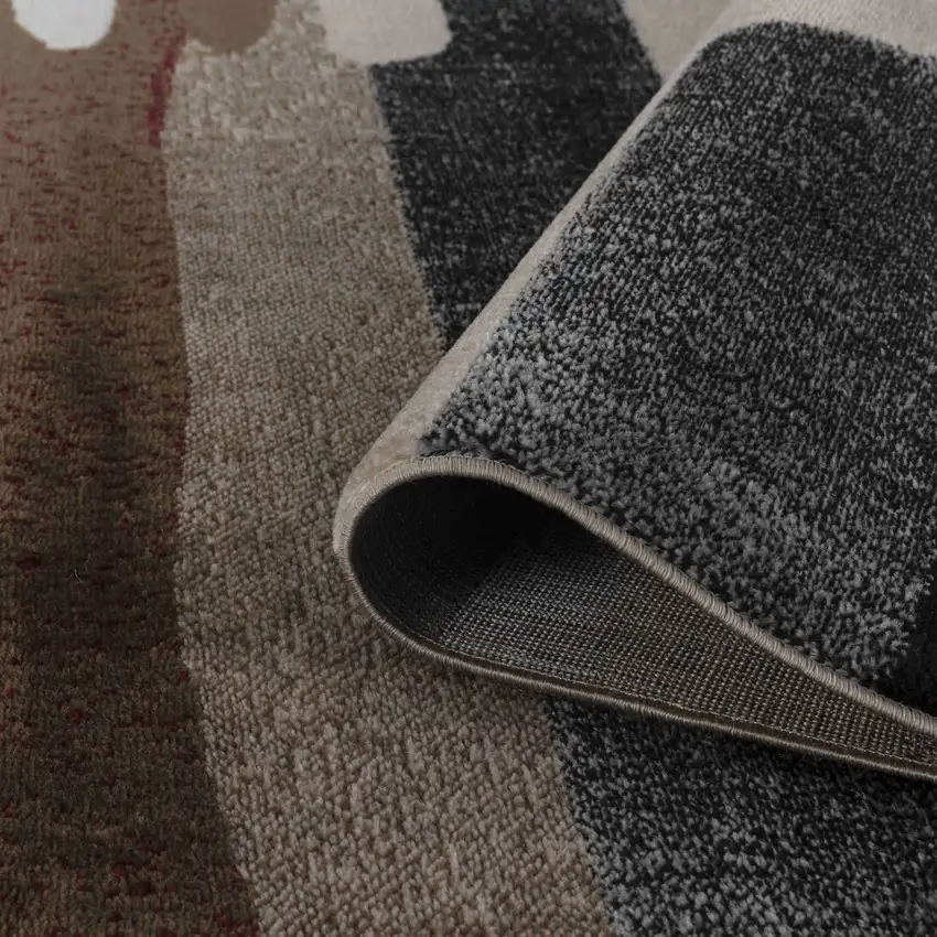 Brown And Red Abstract Area Rug Photo 2