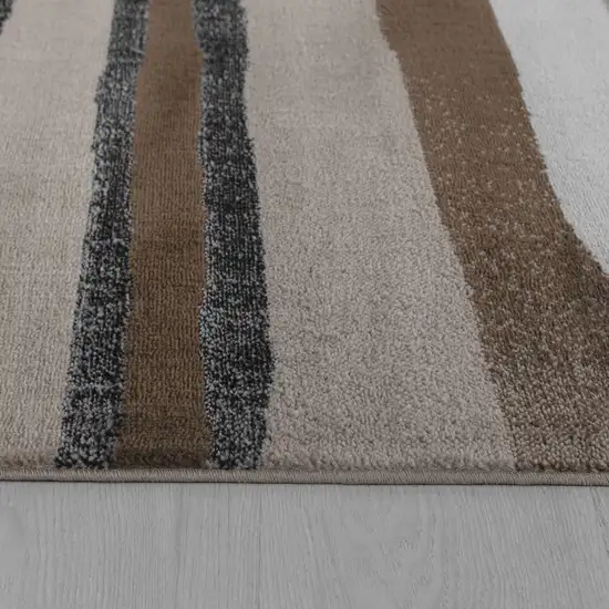 Brown And Red Abstract Area Rug Photo 3