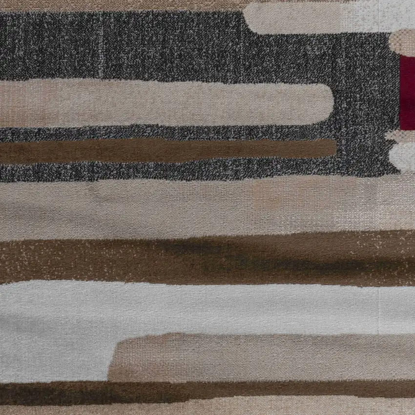 Brown And Red Abstract Area Rug Photo 6