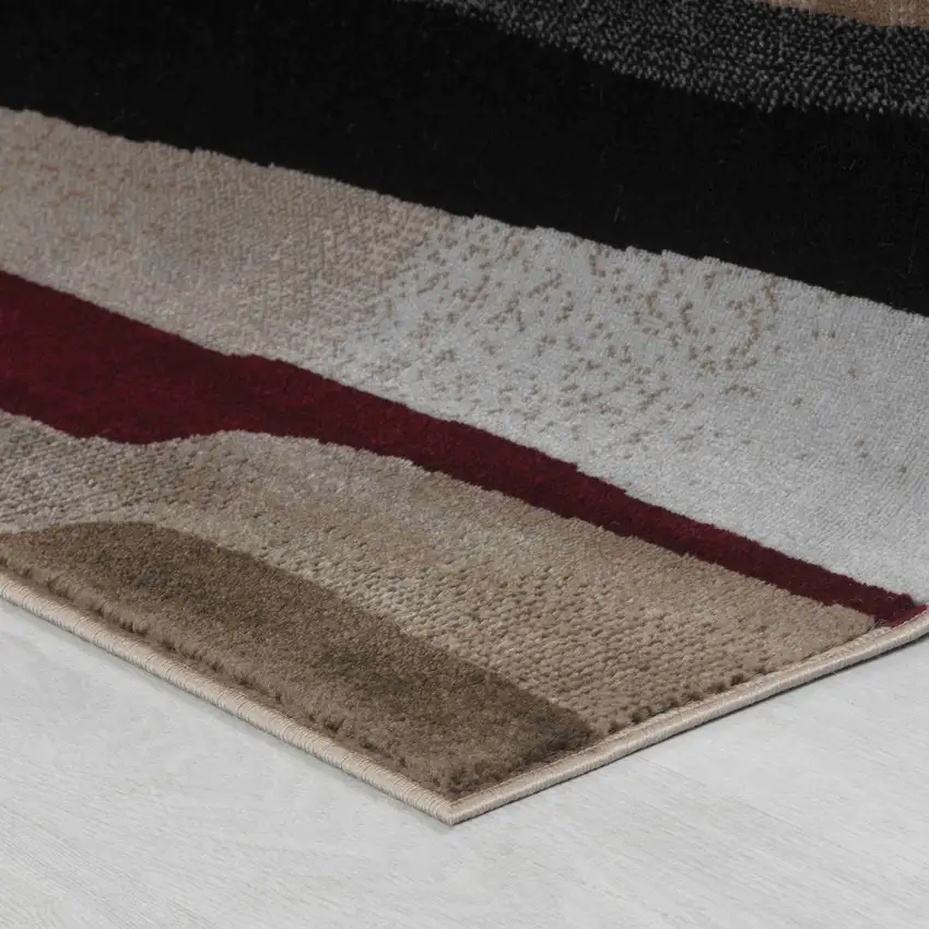 Brown And Red Abstract Area Rug Photo 5