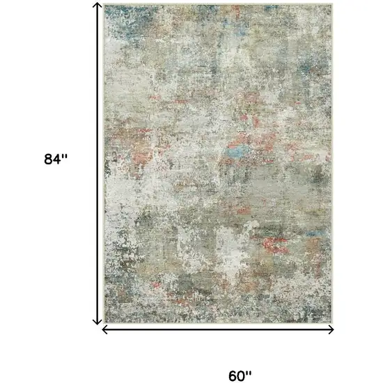 Brown And Red Floral Washable Area Rug Photo 3