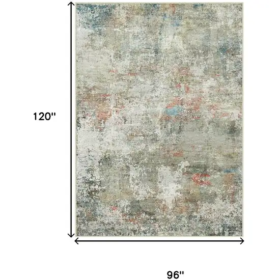 Brown And Red Floral Washable Area Rug Photo 3