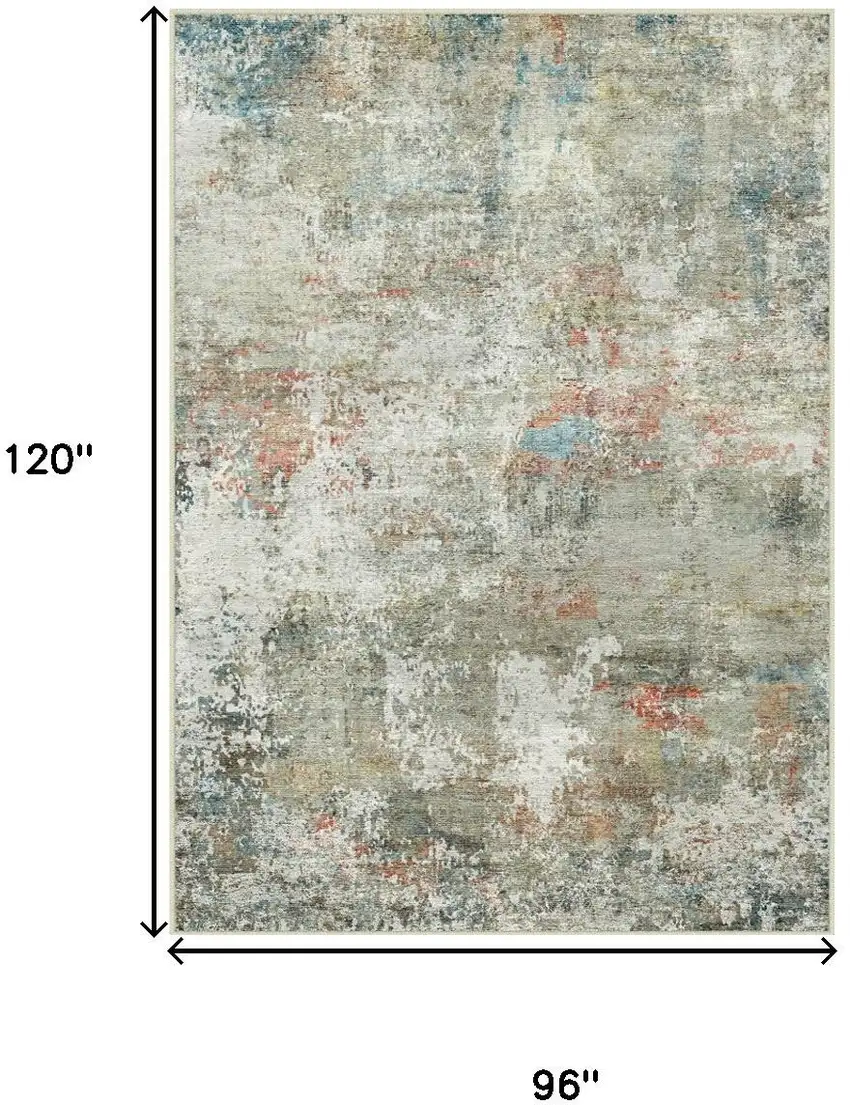 Brown And Red Floral Washable Area Rug Photo 3