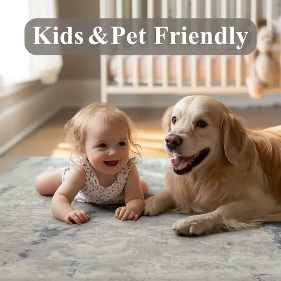 Brown And Red Floral Washable Area Rug Photo 6