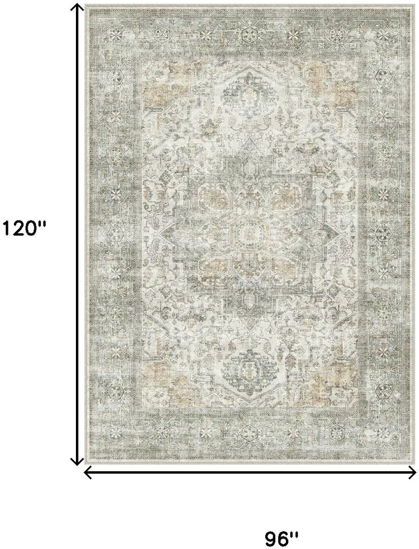 Brown And Red Floral Washable Area Rug Photo 2