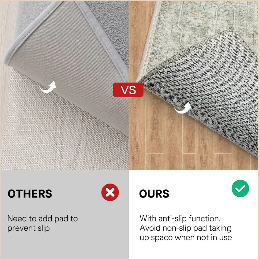 Brown And Red Floral Washable Area Rug Photo 9