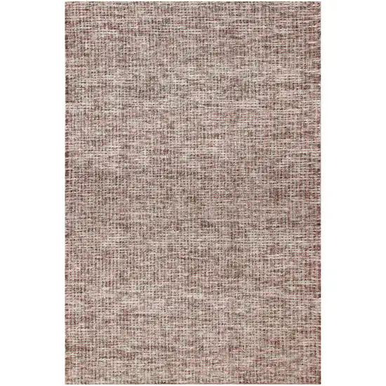 Brown And Red Wool Checkered Hand Tufted Square Rug Photo 5