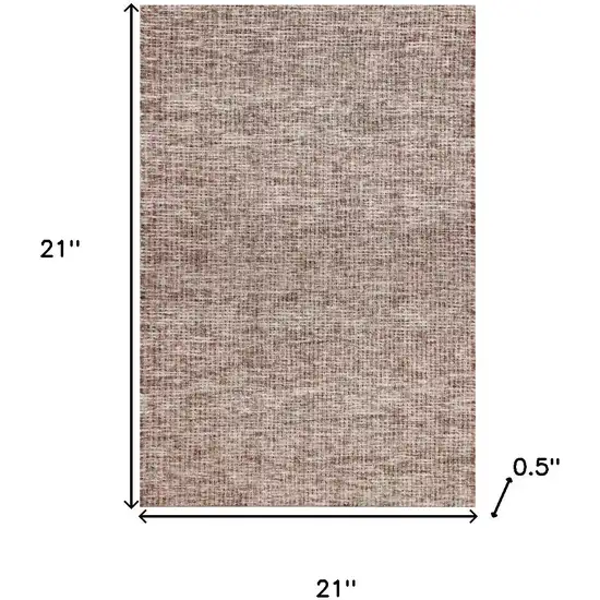 Brown And Red Wool Checkered Hand Tufted Square Rug Photo 3