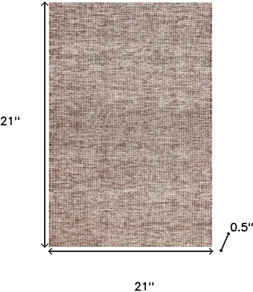 Brown And Red Wool Checkered Hand Tufted Square Rug Photo 3