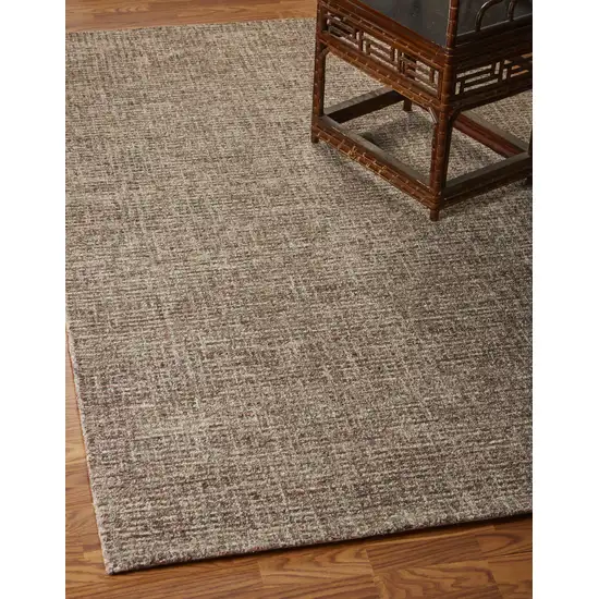 Brown And Red Wool Checkered Hand Tufted Square Rug Photo 6