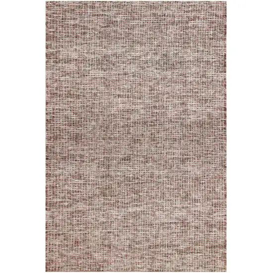Brown And Red Wool Checkered Hand Tufted Square Rug Photo 2