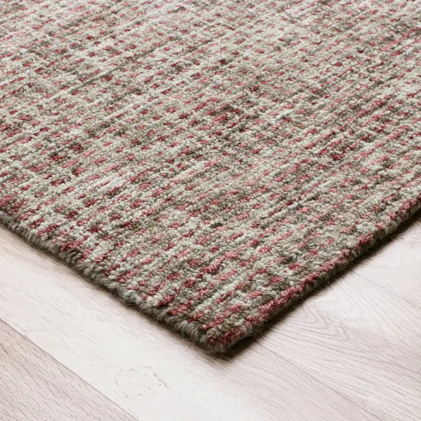 Brown And Red Wool Checkered Hand Tufted Square Rug Photo 8