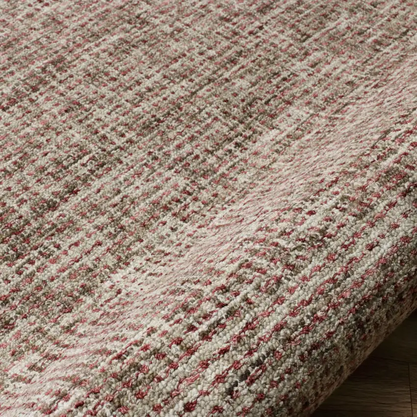 Brown And Red Wool Checkered Hand Tufted Square Rug Photo 9