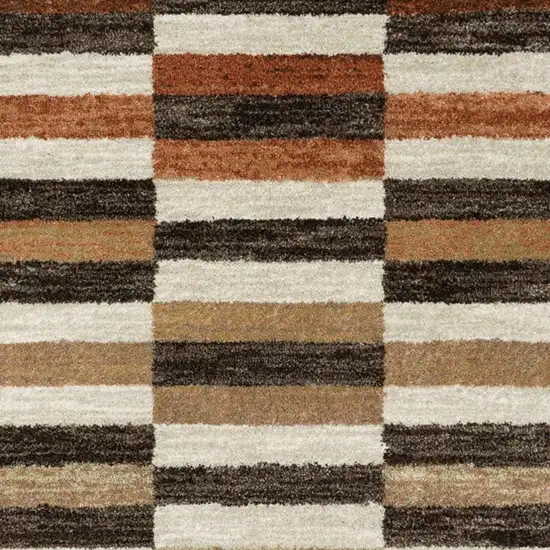 Brown And Rust Geometric Area Rug Photo 3