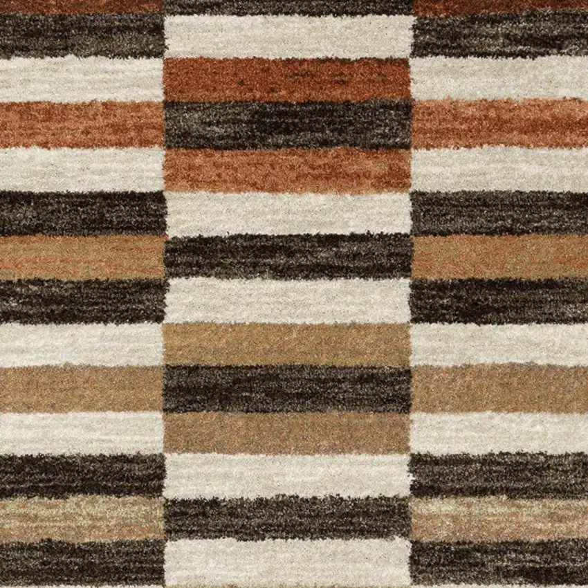 Brown And Rust Geometric Area Rug Photo 3