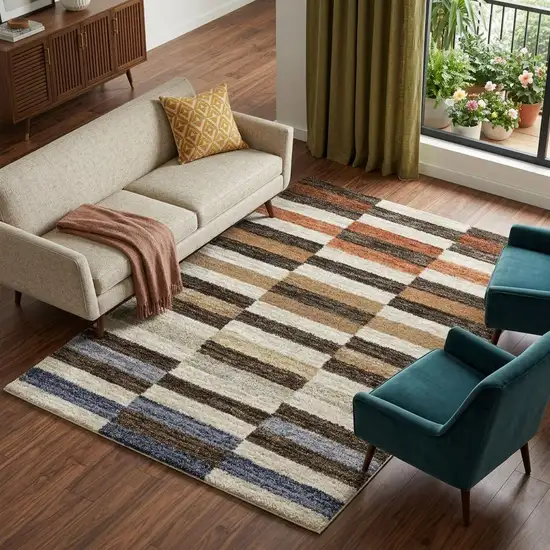 Brown And Rust Geometric Area Rug Photo 1