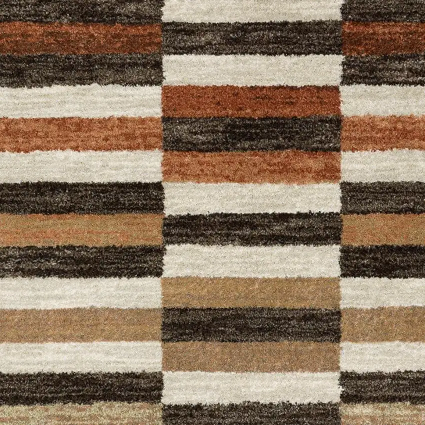 Brown And Rust Geometric Area Rug Photo 3