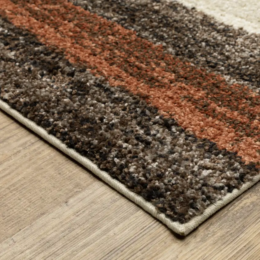 Brown And Rust Geometric Area Rug Photo 6