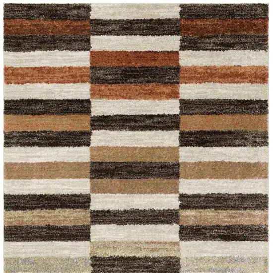 Brown And Rust Geometric Area Rug Photo 4
