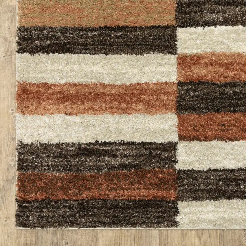 Brown And Rust Geometric Area Rug Photo 9