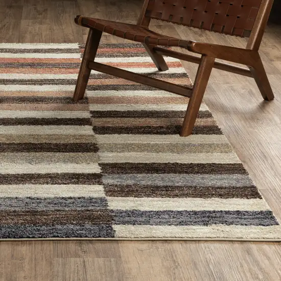 Brown And Rust Geometric Area Rug Photo 5