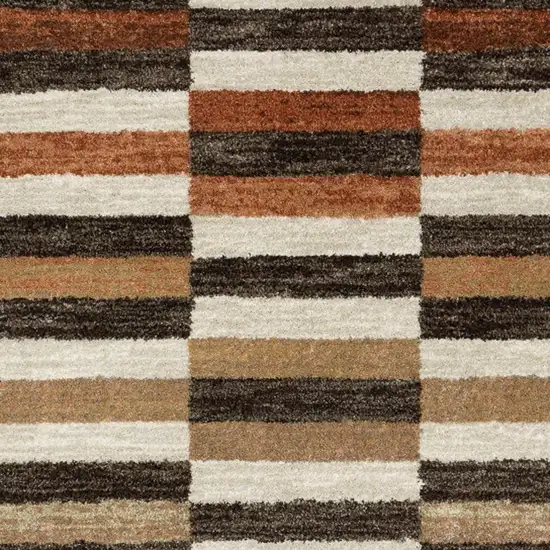 Brown And Rust Geometric Area Rug Photo 3