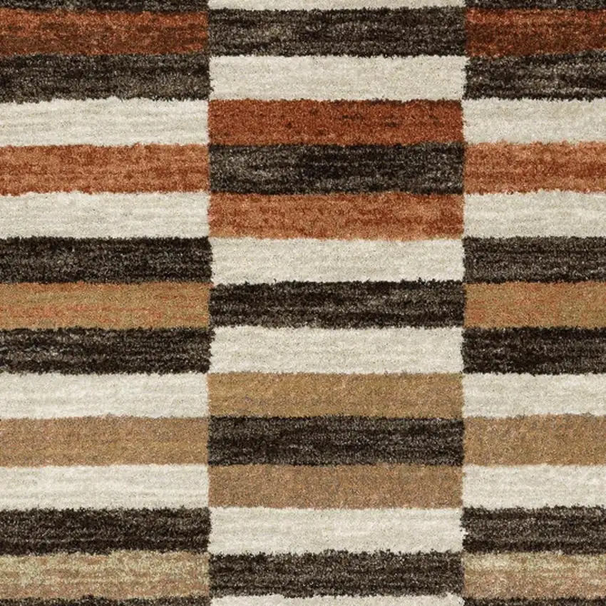 Brown And Rust Geometric Area Rug Photo 3