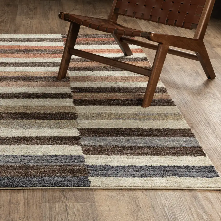 Brown And Rust Geometric Area Rug Photo 5