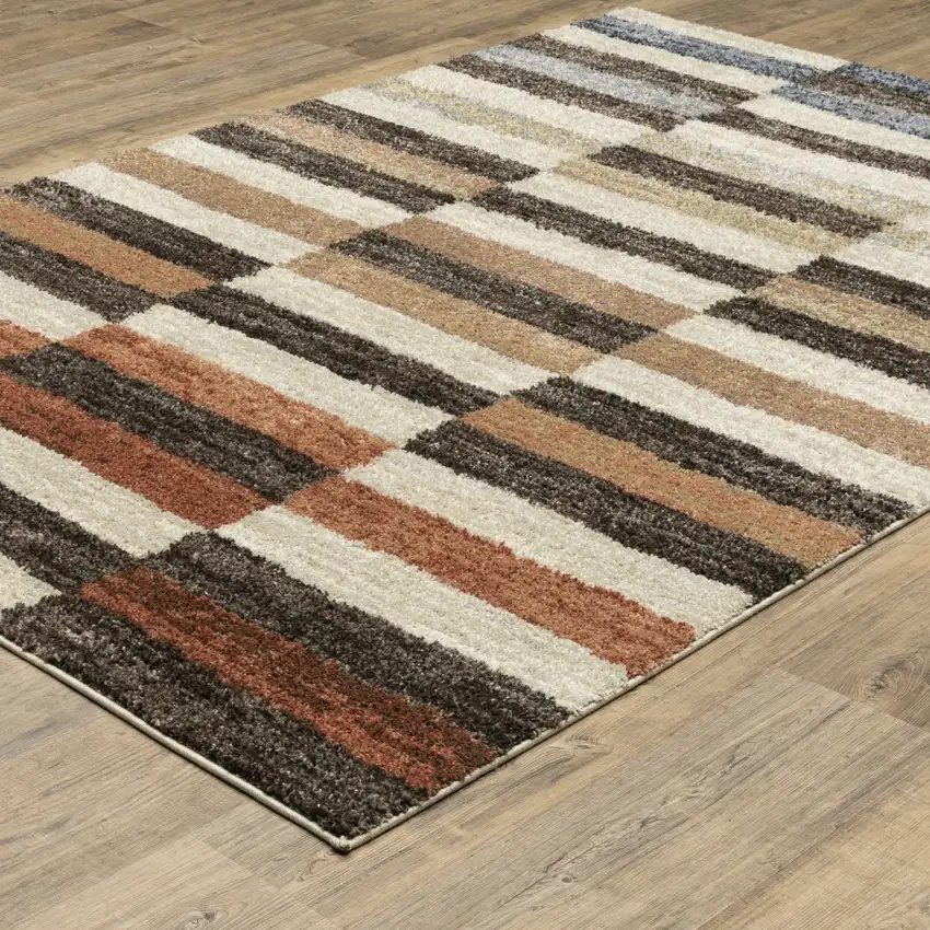 Brown And Rust Geometric Area Rug Photo 7