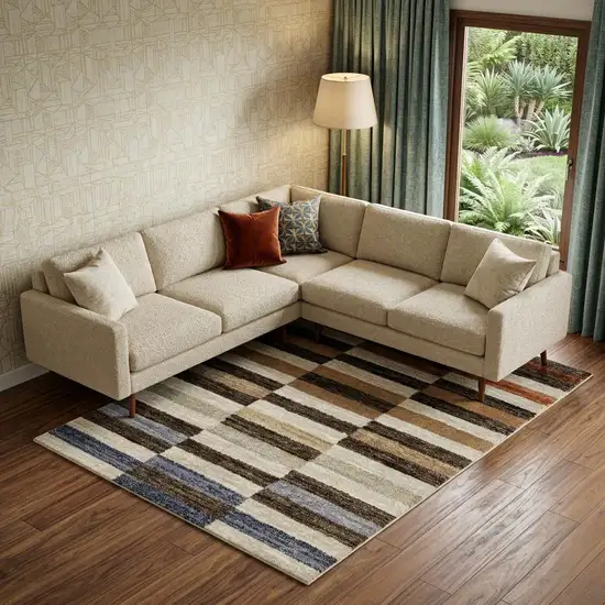 Brown And Rust Geometric Area Rug Photo 1
