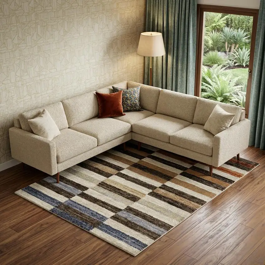 Brown And Rust Geometric Area Rug Photo 1