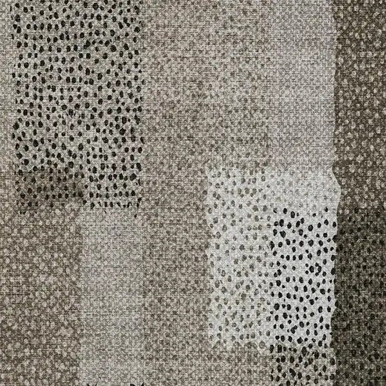 Brown And Silver Abstract Washable Indoor Outdoor Area Rug Photo 4
