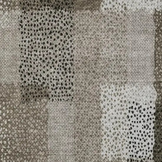 Brown And Silver Abstract Washable Indoor Outdoor Area Rug Photo 1