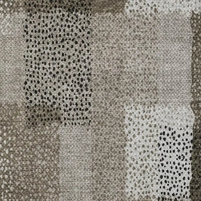 Brown And Silver Abstract Washable Indoor Outdoor Area Rug Photo 1