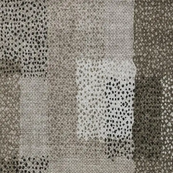 Brown And Silver Abstract Washable Indoor Outdoor Area Rug Photo 6