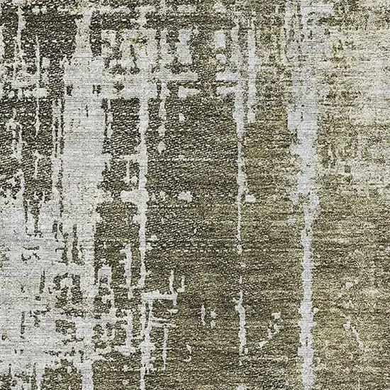 Brown And Tan Abstract Washable Area Rug With UV Protection Photo 3