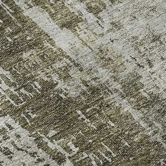 Brown And Tan Abstract Washable Area Rug With UV Protection Photo 9